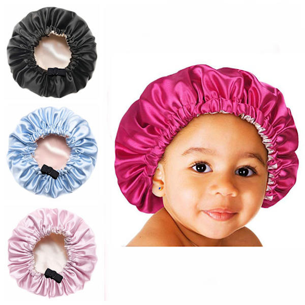 Imitation Silk Fit Loop Sleep Cap (Lila), Elastisk Bred Band Sleep Cap Barn Hårvård Cap