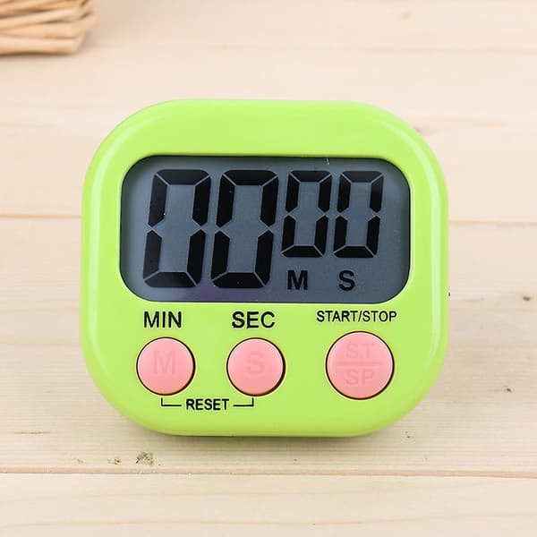Digital Kök Timer Magnetisk Nedräkning Stoppur Timer Med Höglarm, Stor Siffra Green