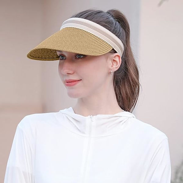 Dam Sommarhatt Bred Brätte Halmhatt Khaki Halmhatt