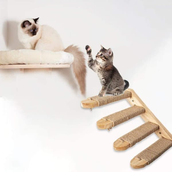 Katt Trapp Vägg Katter Väggmontering 4 Steg Katt Trapp Husdjur Trapp Katt Trapp Ram Väggklättringsstege 4 step ladder