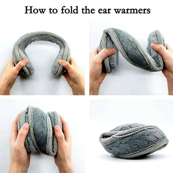 Fleece Plysch Öronvärmare Öronmuffar Justerbara Öronmuffar Överdrag Grey