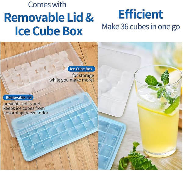 Isformbricka lock och behållare silikon isform med skopa BLUE 77 grids