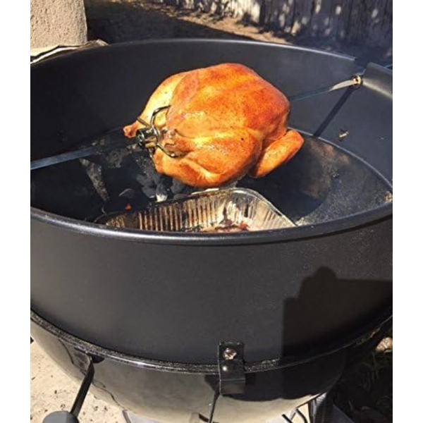 Sett med 2 grillgafler i rustfritt stål for stekte kyllinger og grillkjøtt med ujevn overflate