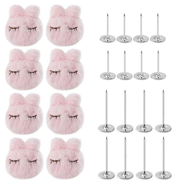 Søte kaninformede klypeholdere for dyner Stropper Seler Madrassbeskyttelse Klemmer Antiskli-fester for laken Pink Rabbit