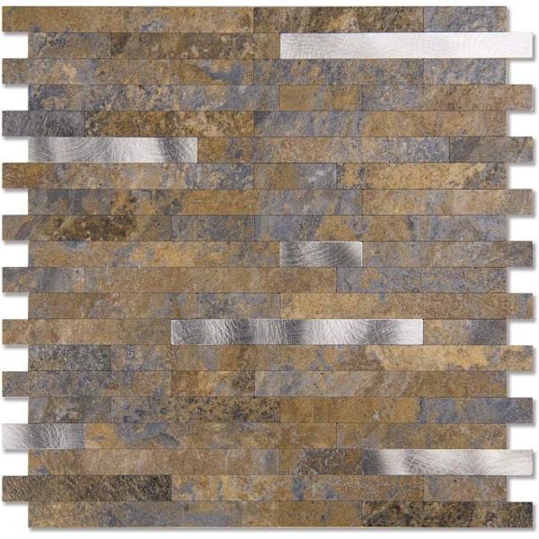 5 arkin liimattava kollaasilaatta keittiön välitilaan - Rustic Slate