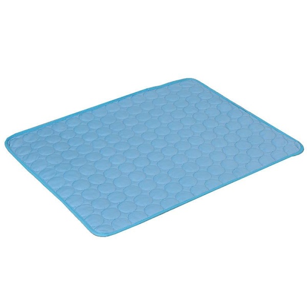 Hunde Kølemåtte - Selvkølende Måtte til Hunde og Katte, Ikke-giftig Tyk Gel Kold Seng Blue L