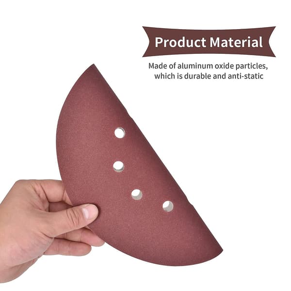 228mm Sanding Discs 10pcs, 9 Inch Hook And Loop Sandpaper, 8 Hole Sander Paper Grit 240