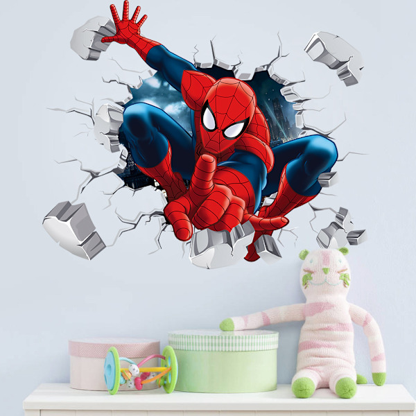 45*60cm Spiderman Väggdekorationer DIY Avtagbara Spiderman Barn Tema Konst Pojkrum Väggdekor Sovrum Barnkammare Lekrum Dekoration Väggdekorationer