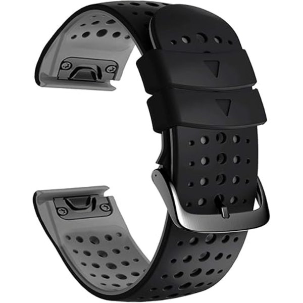 Urrem til Fenix 7X/Fenix 6X/Fenix 5X, Quickfit 26mm Blød Silikone Vandtæt Åndbar Rem til Garmin Fenix 5X Plus, Enduro, Tactix Bravo, Fenix