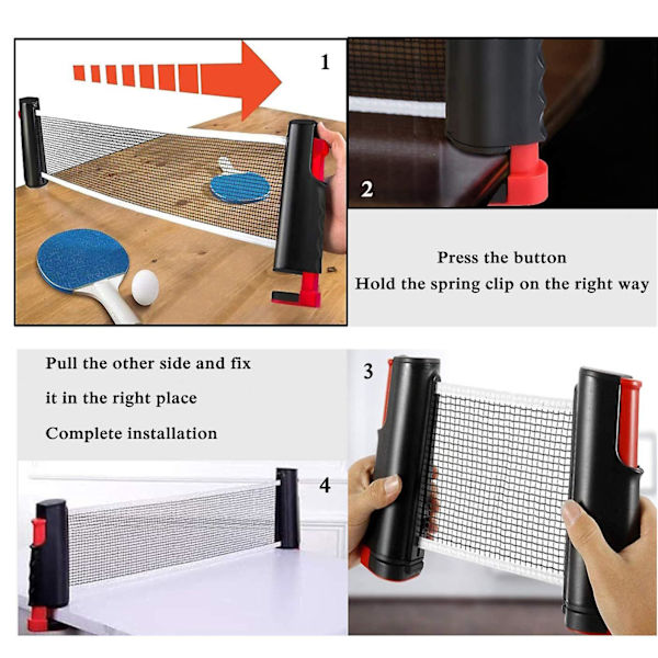 Uttrekkbart Ping Pong Nett Bærbart Bordtennis Nettstativ Perfekt For Ping Pong Bord Kontorpult Hjemme Blue