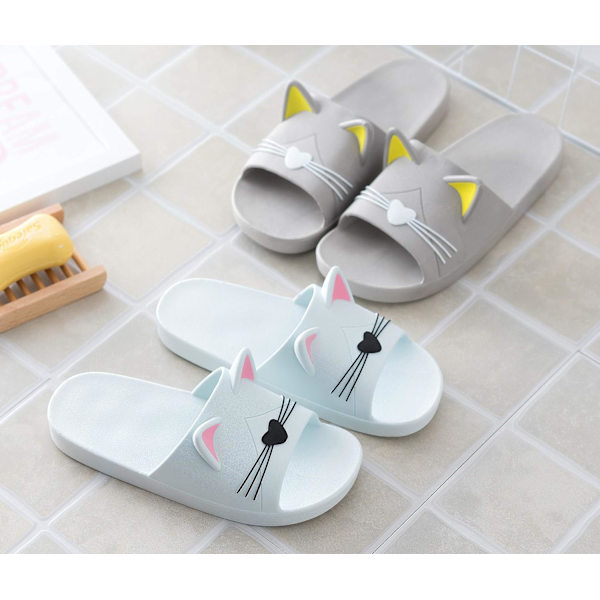 Vita hemmatofflor för barn och vuxna pojke flicka flip flops sommarslippers badskor dam herr poolstrandsandaler 40-41EU