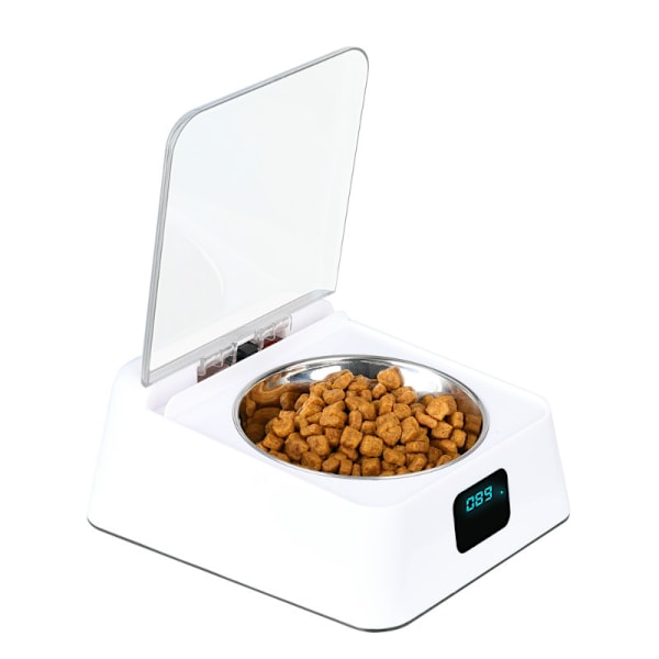 330 ml infrarød sensor skål, rustfritt stål, automatisk åpne/lukke lokk, med USB-ladekabel, 3-5 minutters hvile, egnet for katter og hunder