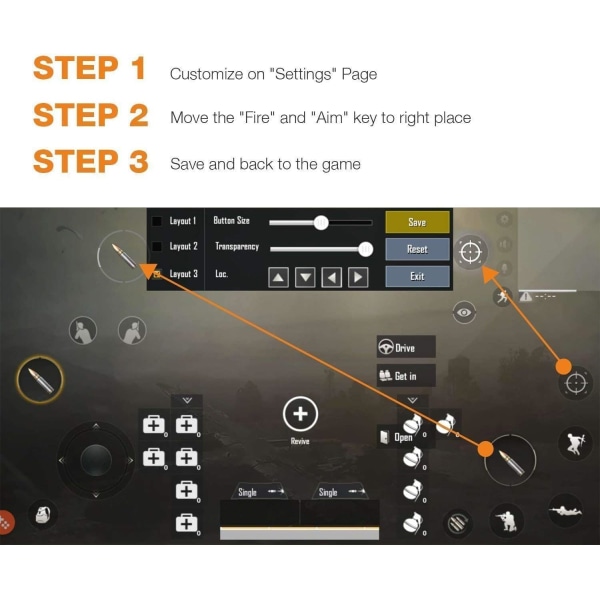 COOBILE Mobil Spelkontroll för PUBG Mobile Kontroll L1R1 Mobil Spel Trigger Joystick Gamepad för iOS & Android Telefon (W10 uppdatering)