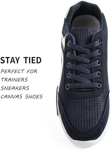 Flade snørebånd til sneakers, flade snørebånd til sneakers - økonomiske, 8 mm brede