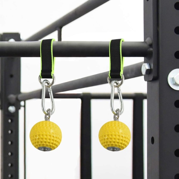Klatre Pull Up Power Ball Hold Grips med Stropper, Skridsikre Håndgreb Styrketræner Træningsredskab til Bouldering, Pull-up, Kettlebells, Fitness, Arbejde