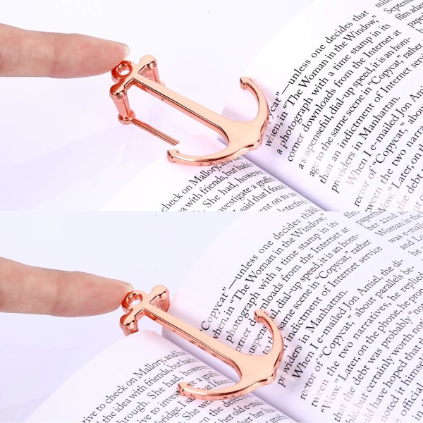 (Rose Gold) 2 Styk Bogmærker Kreativt Bogmærke Metal Sideholder til Studerende Lærere Dimissionsgaver Skolekontorartikler