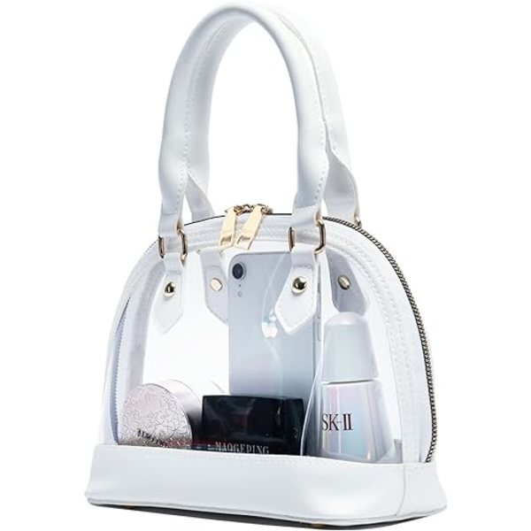 Elegant Klar Crossbody Taske og Håndtaske Stadion Godkendt Vegansk Læder Koncerttaske til Kvinder og Teenagepiger