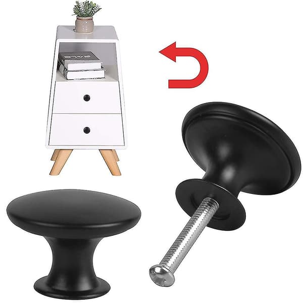 16 stycken skåpsknoppar, 30mm Vintage Dresser Knobs Set Black