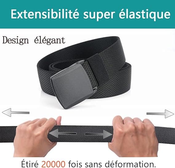 Elastisk bælte til mænd, plastikspænde, afslappet elastisk bælte. Unisex jeansbælte til mænd og kvinder