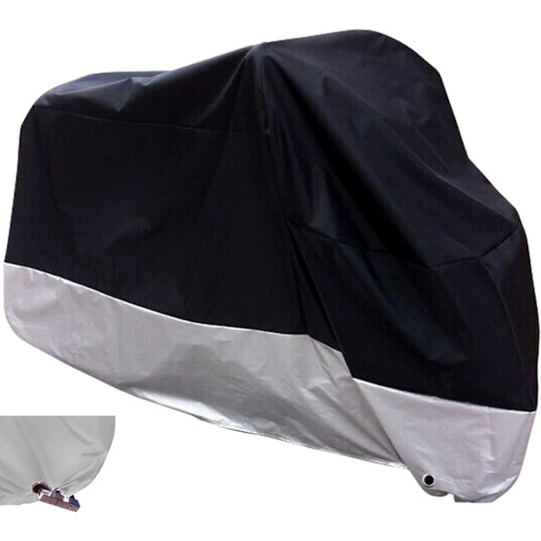 Heltäckande Svart Vattentätt Solskydd MC-överdrag, Passar upp till Motorcyklar (230X95X125cm)