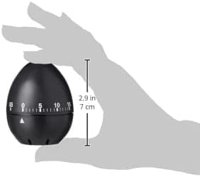 Sett med 4 Sorte Mekaniske Eggformede Tidtakere