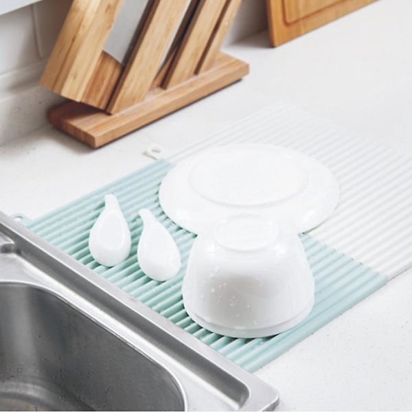 Silikone Dækkeserviet Vandtæt Varmeisolering Skridsikker Borddækning Pad Coasters light blue