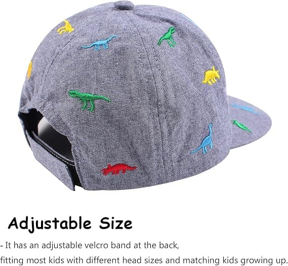 Baseballkasket til drenge (dinosaur 1-2 år) baby bomuldssolhat til drenge børnehat forår sommerhat