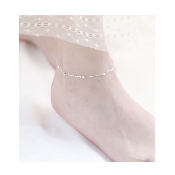 <p>Smycken - 925 Silver Chain - Klassisk Mesh Anklet - Justerbar&nbsp; - Lätt att justera</p>