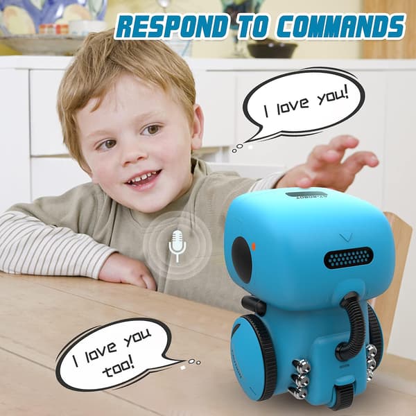 Interaktive Smarte Robotleker Intelligente Robotleker For Barn Robotstemmekontroll & Berøringssans Blue