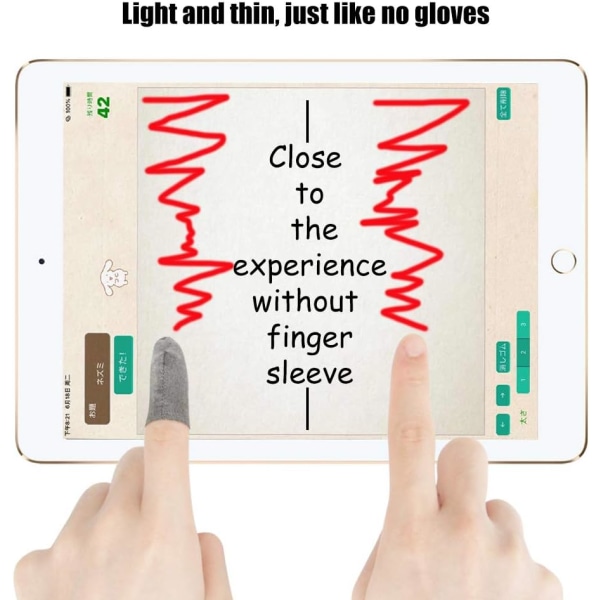Silverfiber , 0,01" (0,5 mm) Ultratunn, PUBG mobil fingerfodral Anti-svett Andas för högt rankade spelare Mobilspel Streamer iPhone/iPad/Andr