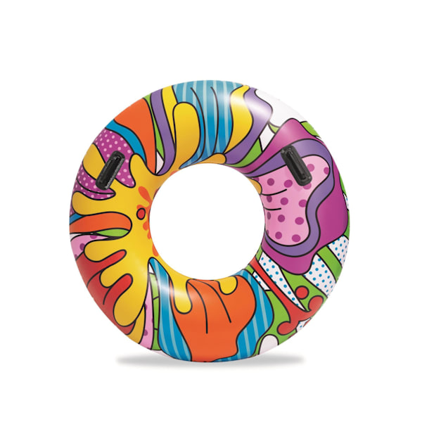 Oppustelig badering, svømmering med pop-art design, flerfarvet