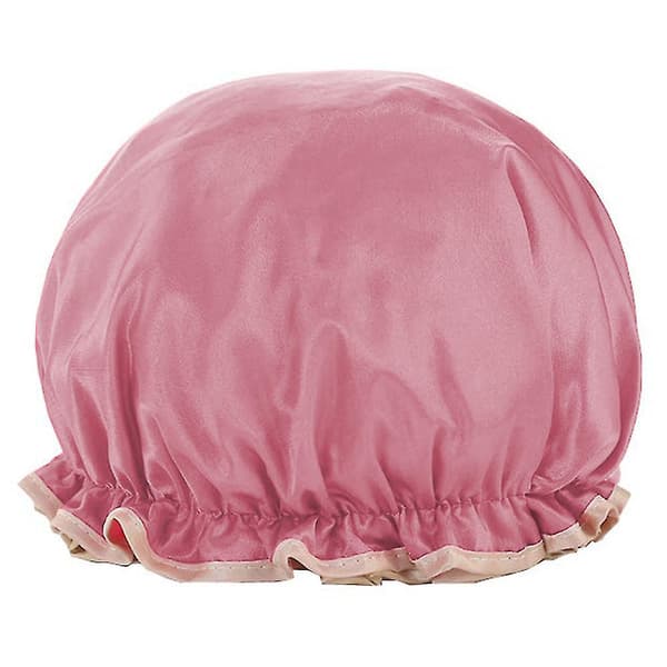 3-pakning sateng silkehette sovehette ekstra stor jumbo dag og natthette Red bean paste pink