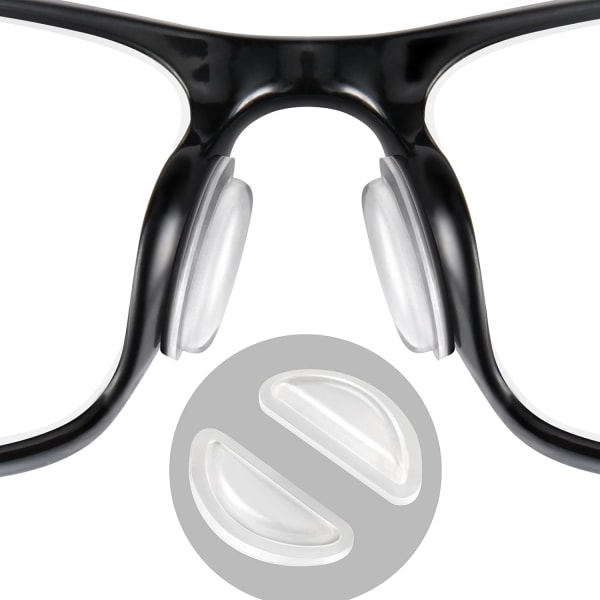 10 par (klara) Nosdynor för glasögon, mjuk silikon, självhäftande glasögon, nosdyna, halkskydd, höjer luftkammarens nosdynor för fulla plastbågar