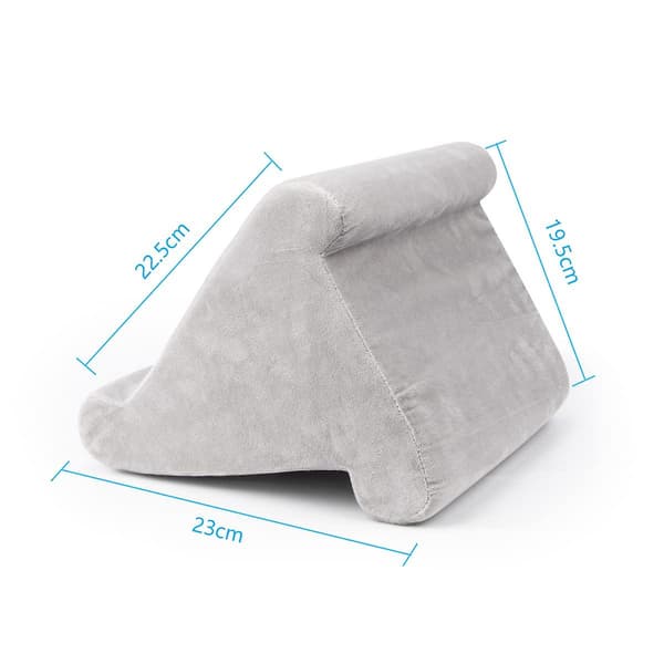 Blød Tablet Støttepude, Multi-vinkel iPad Stand Holder Med Netlomme Grey