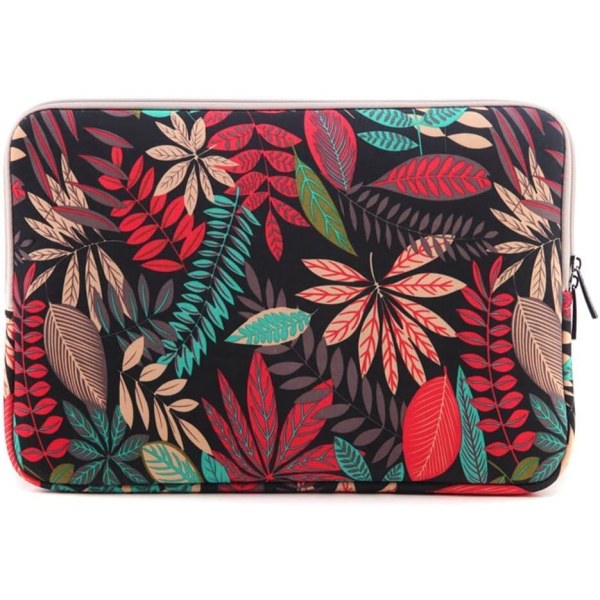 Srotek 13,3 tommers laptop-sleeve egnet for Acer/ASUS/Dell/iPad Pro/Lenovo/Macbook Pro/Macbook Air/Beskyttende datamaskintaske for kvinner med fargerike blader