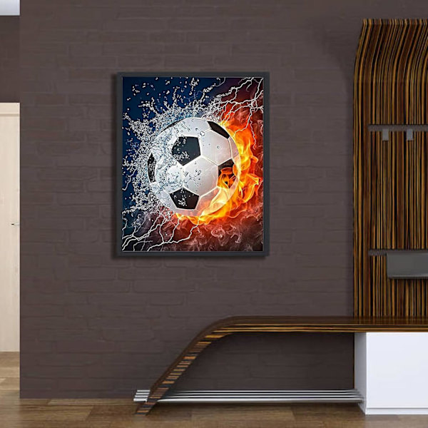 En bit 30 x 30cm 5D DIY Diamantkonst Hantverk Målningskit Full Drill, Fotboll Strass Kristall Korsstygn Broderibilder efter Nummer Vuxna