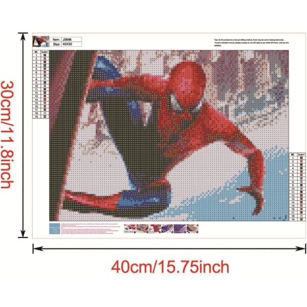 En set Spiderman 5D diamond painting (ca 30*40 cm), 5D diamond painting Full borr, Spider-Man diamantkonst för vuxna barn