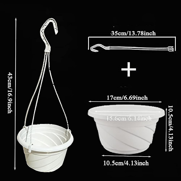 4-pack hängande planterkorg inomhus/utomhus hängande blomkrukor röd White