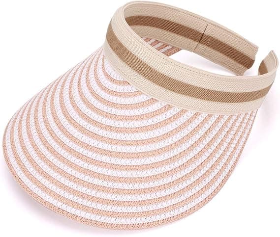 Sommerhatt for kvinner, bredbremmet rosa stråhatt