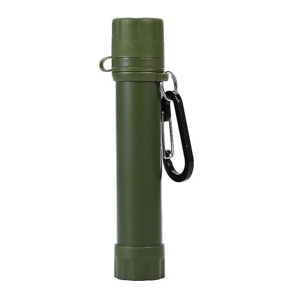 1 Styck Bärbar Vattenrenare Utomhus Överlevnadsfilter Camping Vandring Nödsituation Element ArmyGreen