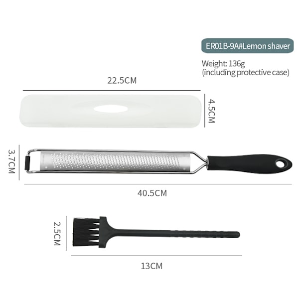 Manuelt Rivejern & Citrus Zester Premium Klassisk Skarpt Rustfrit Stål Zester Rivejern, ideelt til Parmesan, Hård Ost, Ingefær, Chokolade, Muskatnød og T