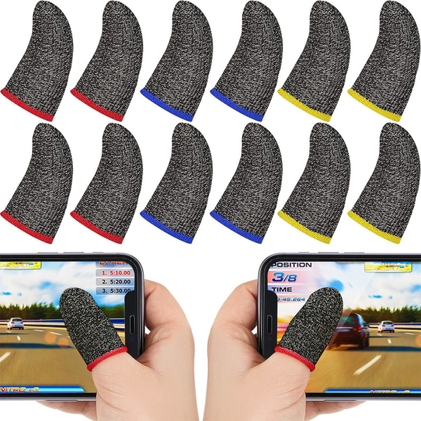 30 delar Finger Sleeves för Gaming Mobilspelskontroller Finger Thumb Sleeves Set, Anti-Svett Andas Sömlös Touchscreen Finger Covers Silver