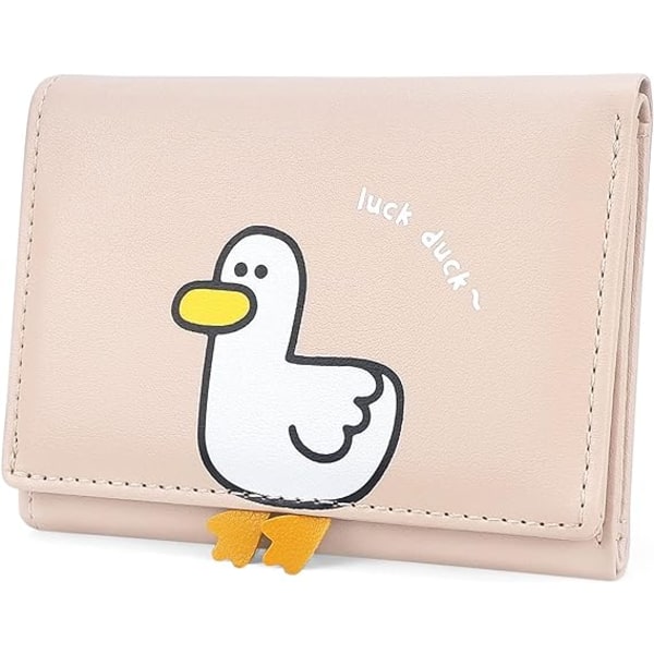 Söta plånböcker för kvinnor, läderblockerande liten trefaldig plånbok med ID-fönster för flickor och damer, damplånbok