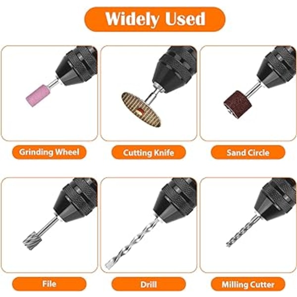 Nyckellöst Borrchuck Konverteringsverktyg, 2 st 1/4 Tum Hex Skaft Nyckellös Borrchuck Adapter, 0,3-6,5 mm & 0,3-3,6 mm Snabbväxlingskonverterare för Mikroborr