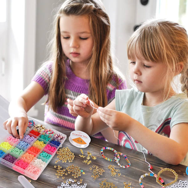 Lera Pärlor För Armband Tillverkning Kit, Lera Pärla Kit Diy Smycken Tillverkning Kit För Armband Diy Hantverk C