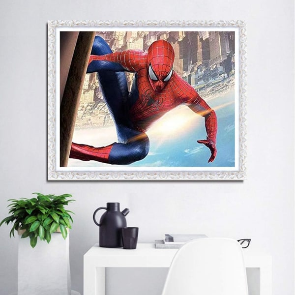 En set Spiderman 5D diamond painting (ca 30*40 cm), 5D diamond painting Full borr, Spider-Man diamantkonst för vuxna barn