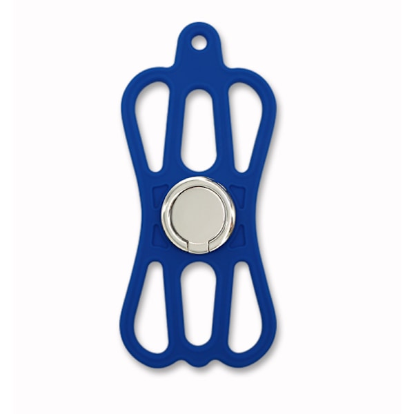 Silikone Telefon Cover (Blå, Uden Lanyard) med Ringholder til Universelle Smartphones 4.7 til 6.5 Tommer