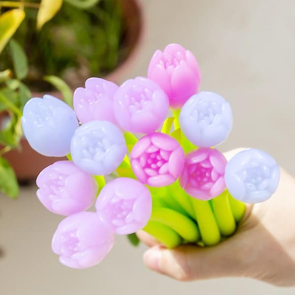Färgförändrande blompluggor Kreativa blompluggor 0,5 mm gelbläckpenna för skolmaterial Blue