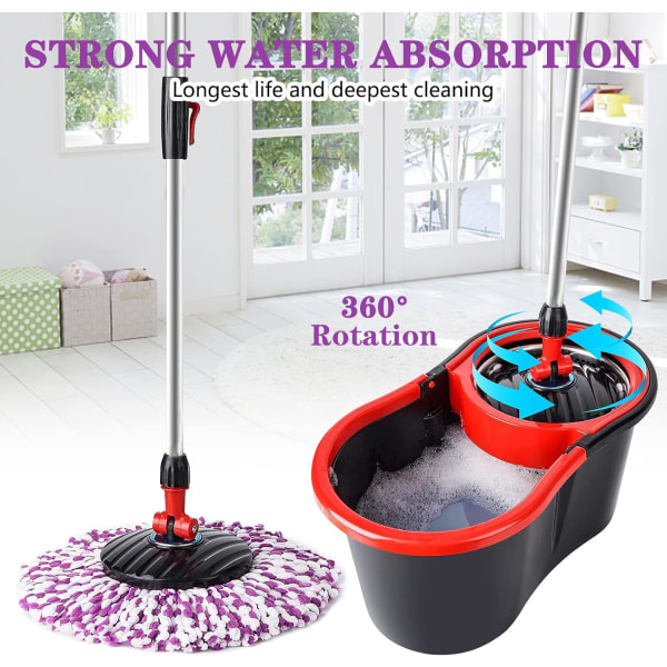 4 kpl Clean Twist Disc Mop -varapäät, helposti vaihdettavat uudelleenkäytettävät mikrokuituiset moppipäät, vettä ja likaa imevät laatoille ja kivipinnoille