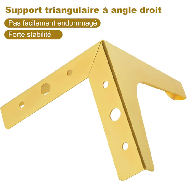 Set med 8 gyllene sofaben 10 cm, gyllene möbelben Belastning upp till 600 kg, gyllene metall sofaben med 40 skruvar, gyllene möbelben 10 cm för soffa, TV-skåp, Cu